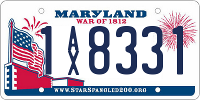 MD license plate 1AX8331