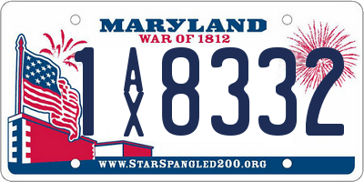 MD license plate 1AX8332