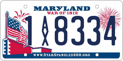 MD license plate 1AX8334