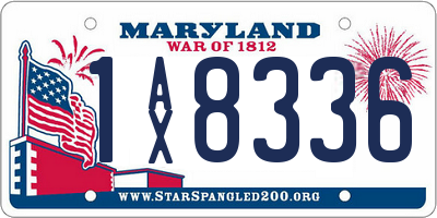 MD license plate 1AX8336
