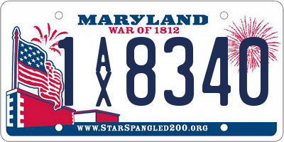 MD license plate 1AX8340