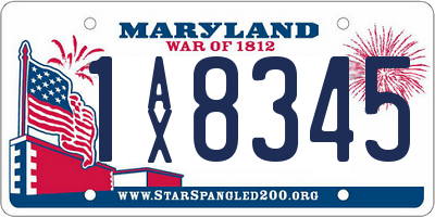 MD license plate 1AX8345