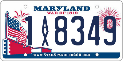 MD license plate 1AX8349