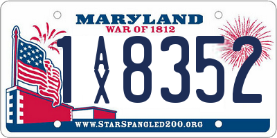 MD license plate 1AX8352
