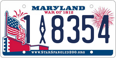 MD license plate 1AX8354