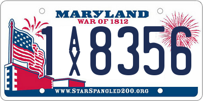 MD license plate 1AX8356