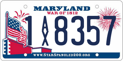 MD license plate 1AX8357