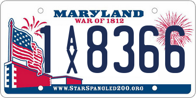 MD license plate 1AX8366