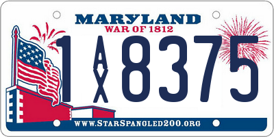 MD license plate 1AX8375