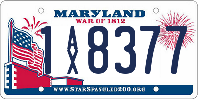 MD license plate 1AX8377