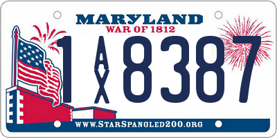 MD license plate 1AX8387