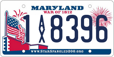 MD license plate 1AX8396