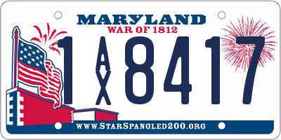 MD license plate 1AX8417