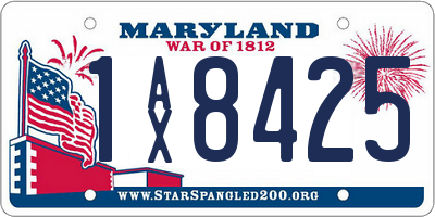 MD license plate 1AX8425