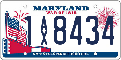 MD license plate 1AX8434