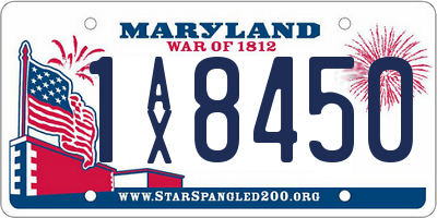 MD license plate 1AX8450
