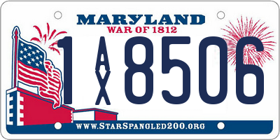 MD license plate 1AX8506