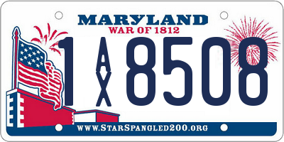 MD license plate 1AX8508