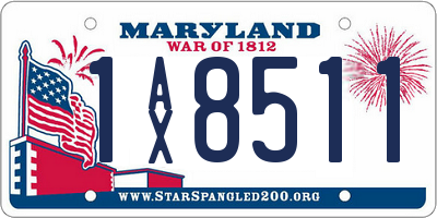 MD license plate 1AX8511