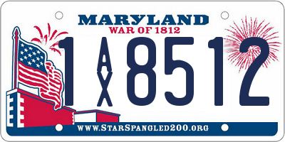 MD license plate 1AX8512