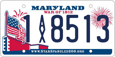 MD license plate 1AX8513