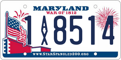 MD license plate 1AX8514