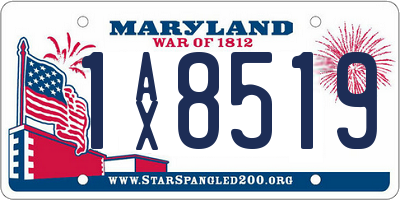 MD license plate 1AX8519