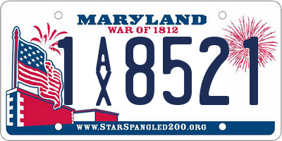 MD license plate 1AX8521