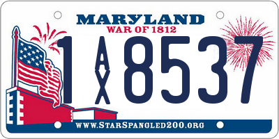 MD license plate 1AX8537