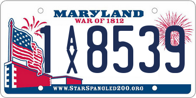 MD license plate 1AX8539