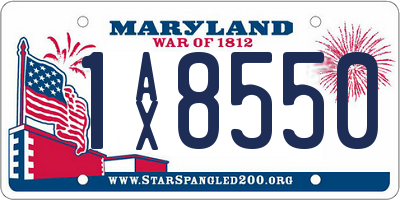 MD license plate 1AX8550