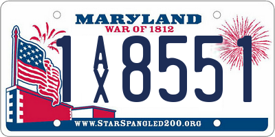 MD license plate 1AX8551