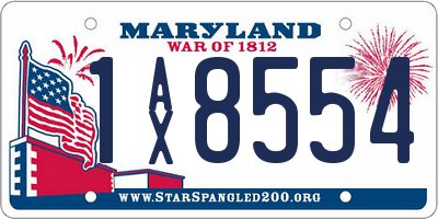 MD license plate 1AX8554