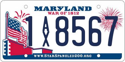 MD license plate 1AX8567