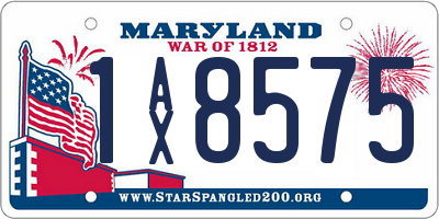 MD license plate 1AX8575