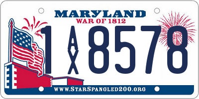 MD license plate 1AX8578