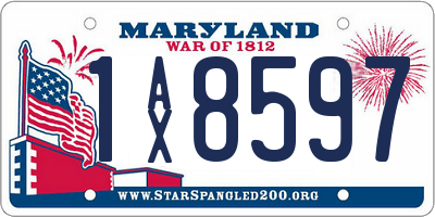 MD license plate 1AX8597