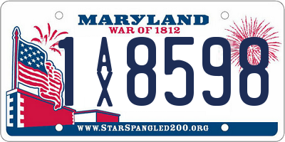 MD license plate 1AX8598