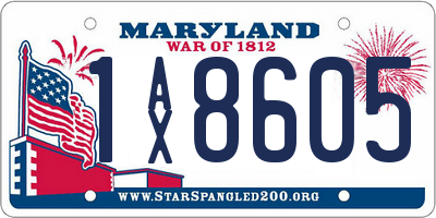 MD license plate 1AX8605