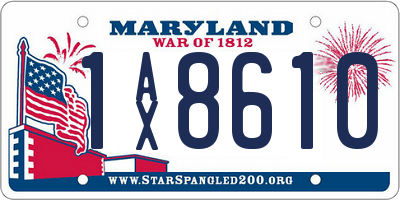 MD license plate 1AX8610