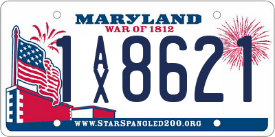 MD license plate 1AX8621