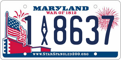 MD license plate 1AX8637