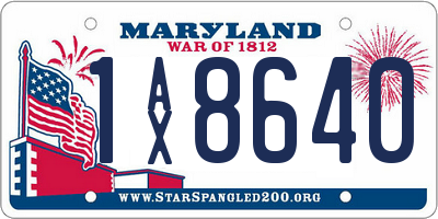 MD license plate 1AX8640