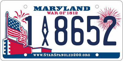 MD license plate 1AX8652