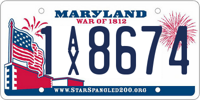 MD license plate 1AX8674