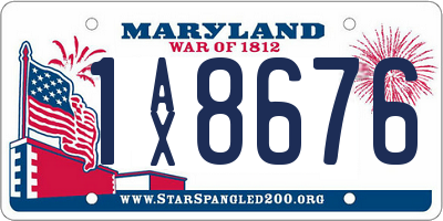 MD license plate 1AX8676