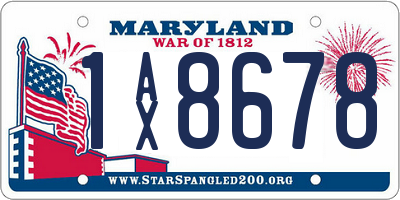 MD license plate 1AX8678
