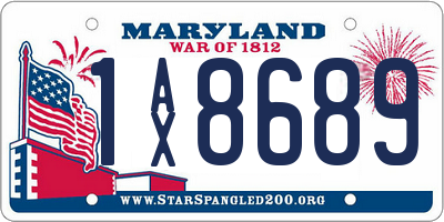 MD license plate 1AX8689