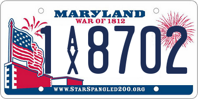 MD license plate 1AX8702