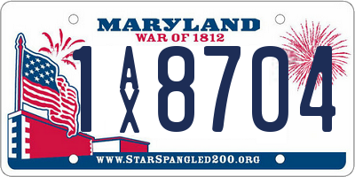 MD license plate 1AX8704